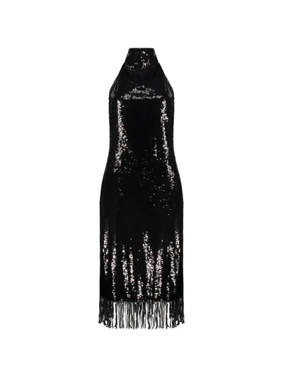 Ellery Sequin-embellished Fringed Mini Dress In Black