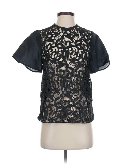 Pre-owned Ellery Short Sleeve Blouse In Black