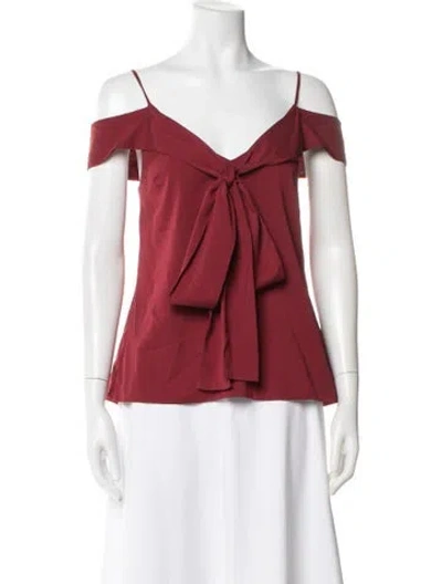 Pre-owned Ellery Silk Off-the-shoulder Top In Red