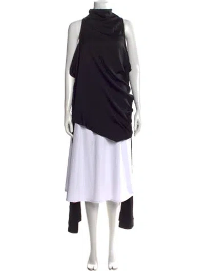 Pre-owned Ellery Silk Turtleneck Top In Black
