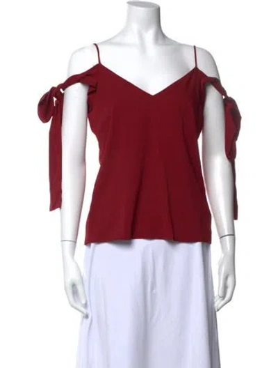 Pre-owned Ellery Silk V-neck Top In Red
