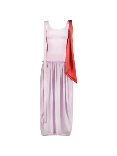 Ellery Sleeveless Scarf-detail Midi Dress In Multi