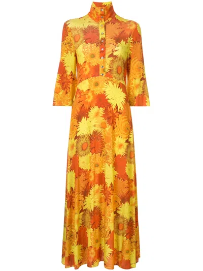 Ellery Soirée Floral Print Skirt In Orange