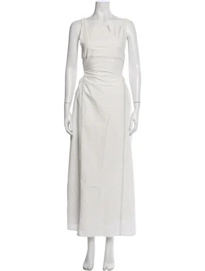 Pre-owned Ellery Square Neckline Long Dress In White
