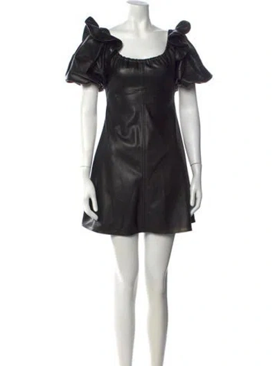 Pre-owned Ellery Square Neckline Mini Dress In Black