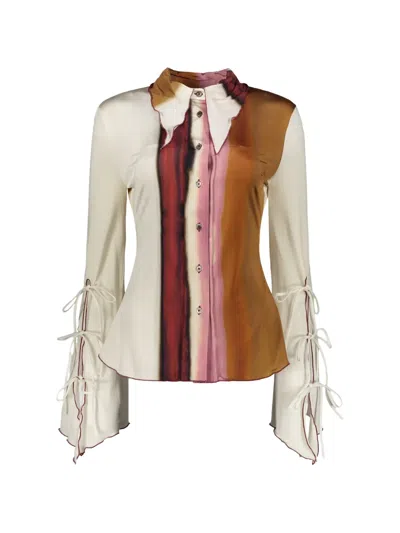 Ellery Striped Tie-sleeve Blouse In Multi