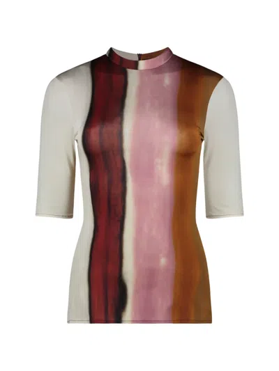 Ellery Stripe-print Short-sleeve T-shirt In Brown