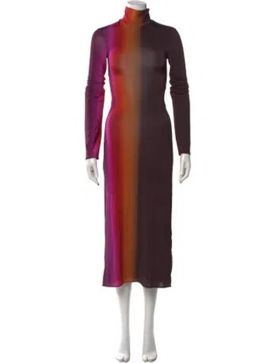 Pre-owned Ellery Tie-dye Print Midi Length Dress In Purple