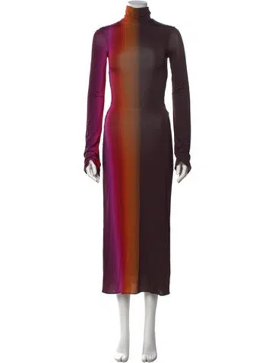 Pre-owned Ellery Tie-dye Print Midi Length Dress In Purple
