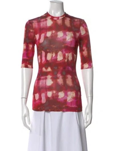 Pre-owned Ellery Tie-dye Print Mock Neck Top In Pink