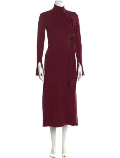 Pre-owned Ellery Turtleneck Long Dress In Burgundy