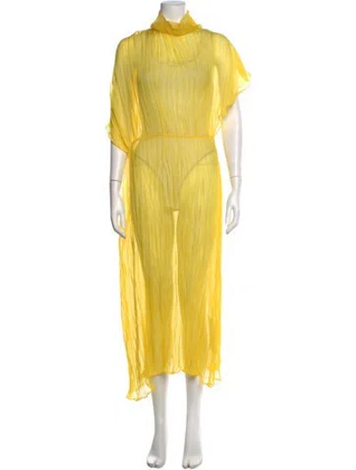 Pre-owned Ellery Turtleneck Long Dress In Yellow