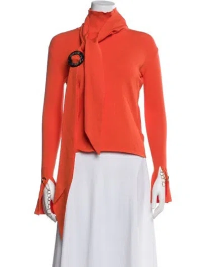 Pre-owned Ellery Turtleneck Long Sleeve Top In Orange