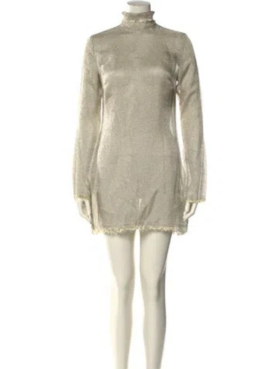 Pre-owned Ellery Turtleneck Mini Dress W/ Tags In Gold