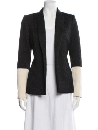 Pre-owned Ellery Tweed Pattern Blazer In Black