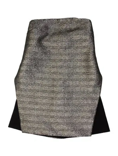 Pre-owned Ellery Tweed Pattern Strapless Crop Top In Gold