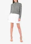 Ellery Vaporize Metallic Knit Long Sleeve Sweater In Silver