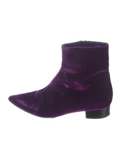 Pre-owned Ellery Velvet Boots In Purple
