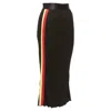 Ellery Viscose Tape Ribbed High Waist Pleated Skirt In Black