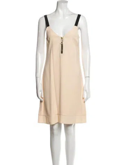 Pre-owned Ellery V-neck Knee-length Dress In Neutral