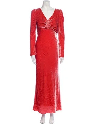 Pre-owned Ellery V-neck Long Dress In Pink