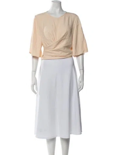Pre-owned Ellery V-neck Three-quarter Sleeve Top In Neutrals