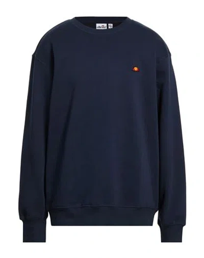 Ellesse Man Sweatshirt Navy Size 44 Cotton, Polyester In Blue