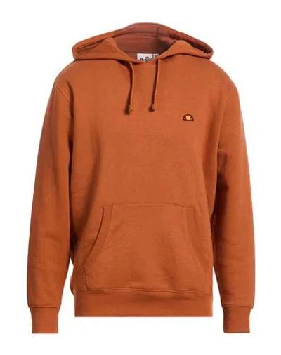 Ellesse Man Sweatshirt Rust Size 44 Cotton, Polyester In Red