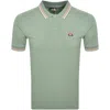 Ellesse Rooks Tipped Polo T Shirt Green In Gold