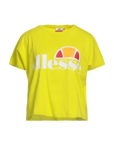 Ellesse Woman T-shirt Acid Green Size M Cotton In Yellow