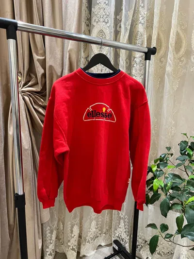 Pre-owned Ellesse X Vintage Ellesse Vintage 90's Big Logo Sweatshirt In Red