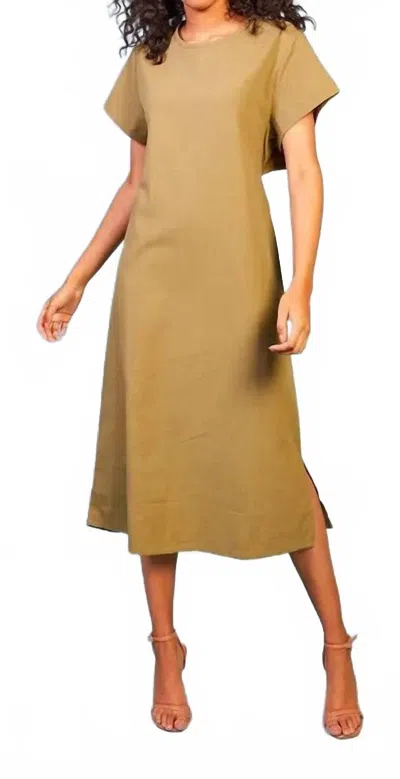 Ellia Boutique Baloot Cotton Midi Dress In Green