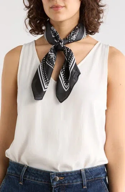 Ellian Bandana Print Square Scarf In Black