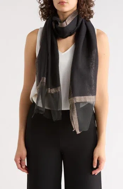 Ellian Gold Trim Scarf In Black