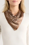 Ellian Paisley Print Satin Square Scarf In Brown