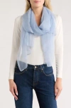 Ellian Solid Gauze Oblong Scarf In Blue