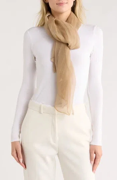 Ellian Solid Gauze Oblong Scarf In Brown