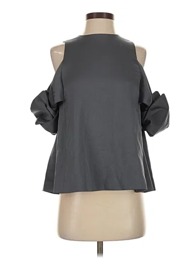 Elliatt 3/4 Sleeve Top Gray Cold Shoulder Neckline Tops