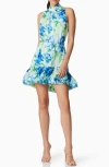 Elliatt Adeena Floral Sleeveless Minidress In Blue Multi