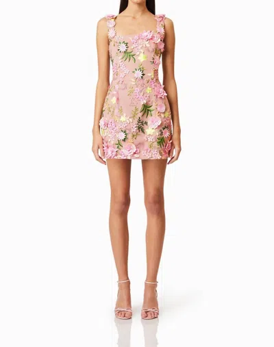 ELLIATT AELLA EMBROIDERED MINI DRESS IN PINK