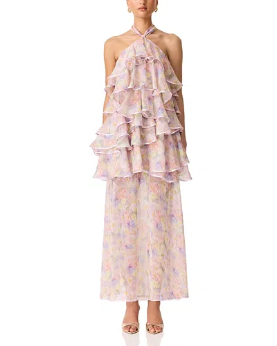 Elliatt Alindra Halter Neck Maxi Dress In Pink
