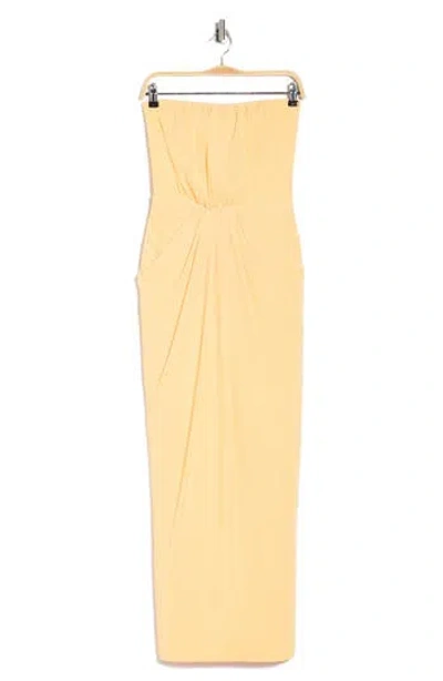 Elliatt Amara Strapless Maxi Dress In Yellow