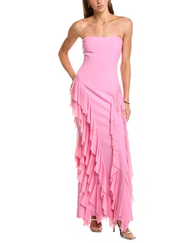 Elliatt Amelina Strapless Ruffle Gown In Pink