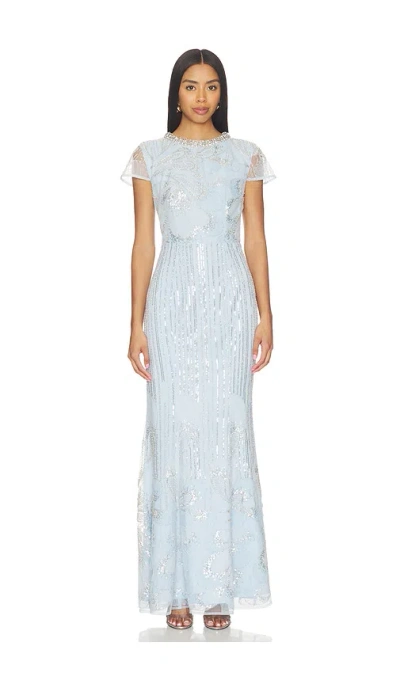 Elliatt Anabelle Cap Sleeve Gown In Blue