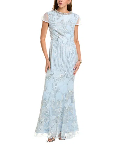 Elliatt Anabelle Cap Sleeve Gown In Blue