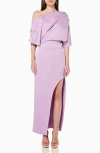 Elliatt Andrea One-shoulder Satin Gown In Lilac