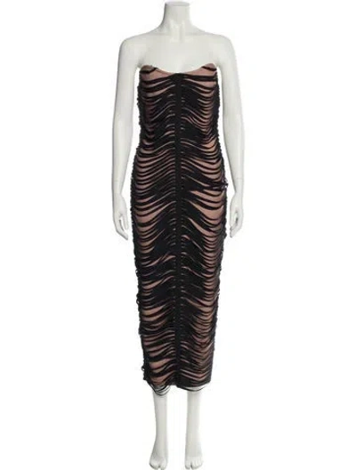 Pre-owned Elliatt Animal Print Midi Length Dress W/ Tags In Black