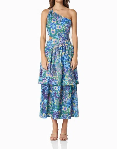 Elliatt Annabelle Midi Dress In Multi In Blue