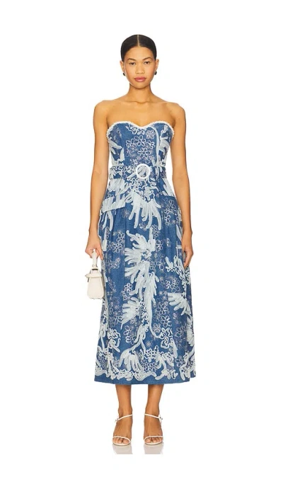 Elliatt Anneliese Midi Dress In Blue