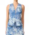 Elliatt Anneliese Sleeveless Top In Blue Ivory In Blue